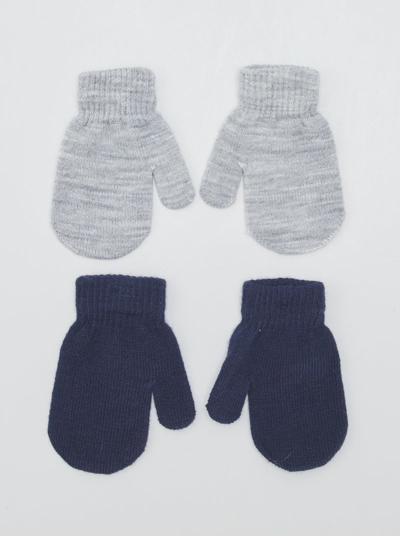 Lote de 2 pares de luvas de malha AZUL - Kiabi