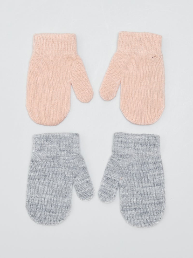 Lote de 2 pares de luvas de malha CINZA - Kiabi