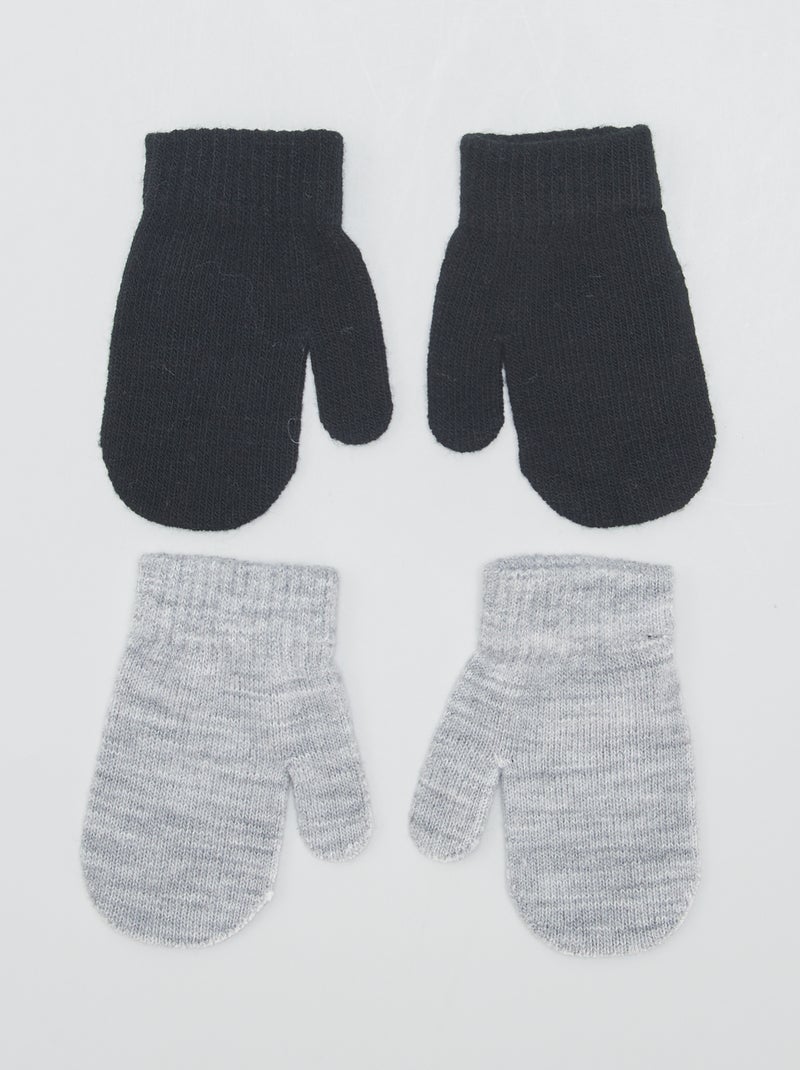 Lote de 2 pares de luvas de malha PRETO - Kiabi