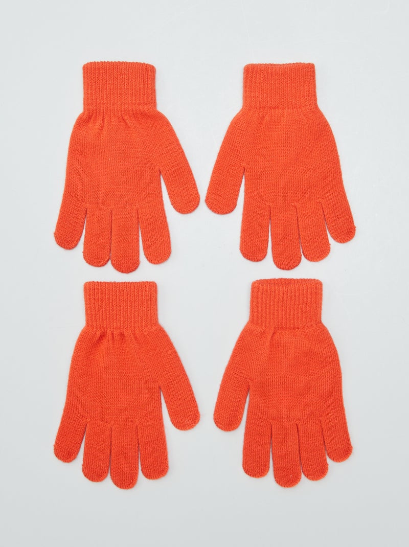 Lote de 2 pares de luvas LARANJA - Kiabi
