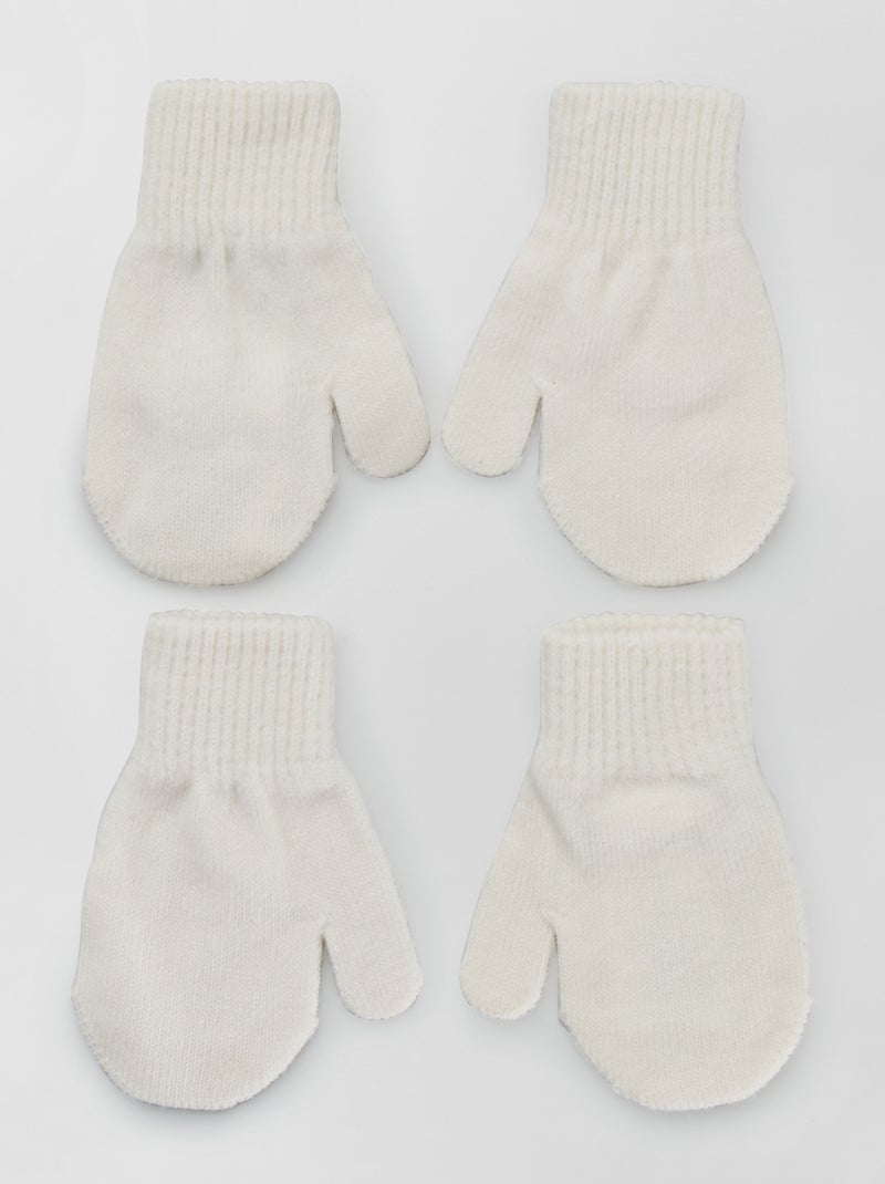 Lote de 2 pares de luvas lisas BEGE - Kiabi