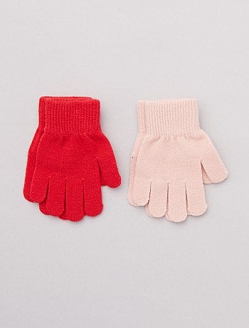Lote de 2 pares de luvas lisas - Kiabi
