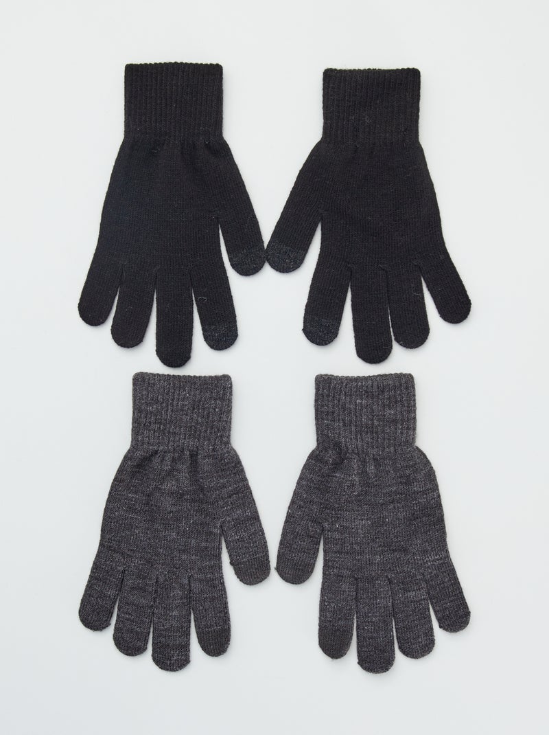 Lote de 2 pares de luvas PRETO - Kiabi