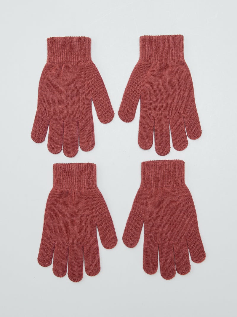 Lote de 2 pares de luvas VERMELHO - Kiabi