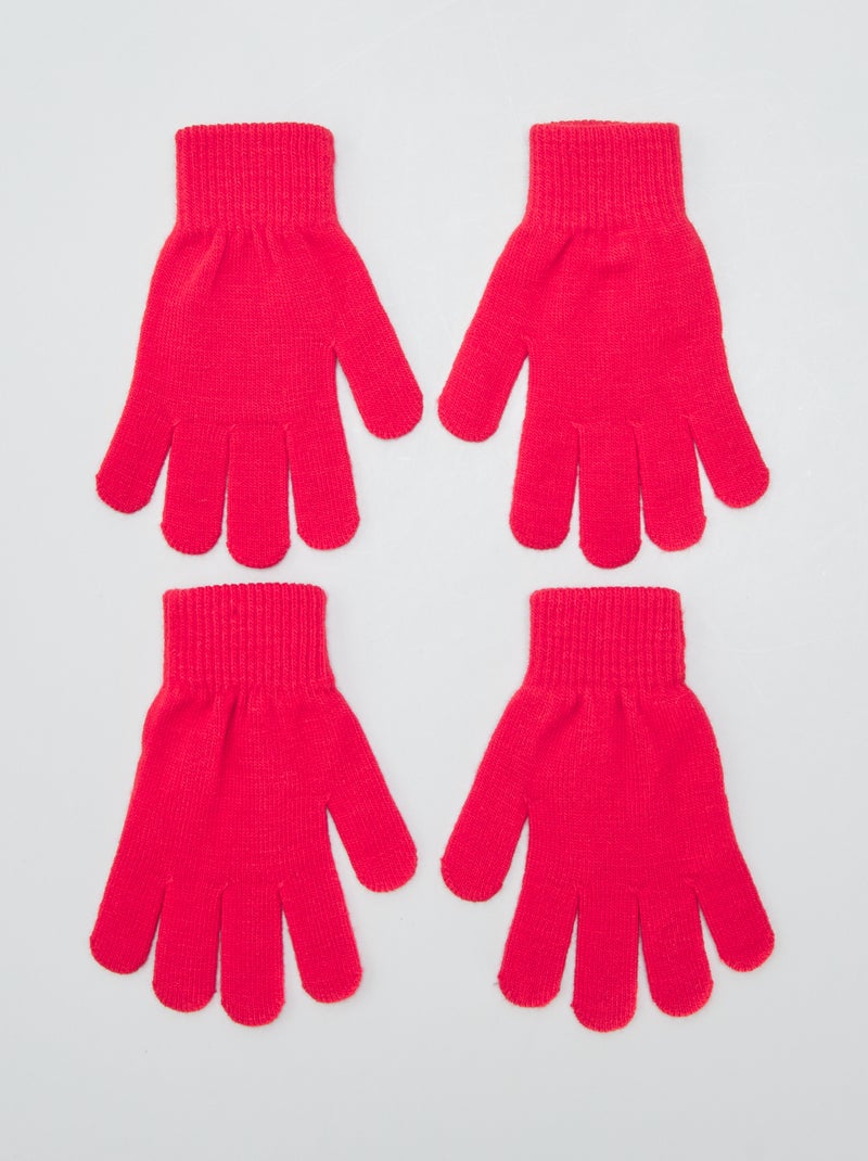 Lote de 2 pares de luvas VERMELHO - Kiabi