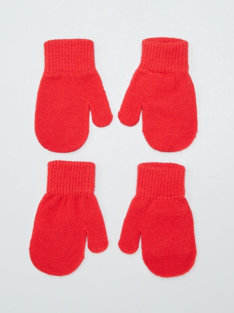 Lote de 2 pares de luvas VERMELHO - Kiabi
