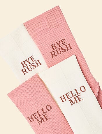 Lote de 2 pares de meias altas compressivas lisas (ekstract)