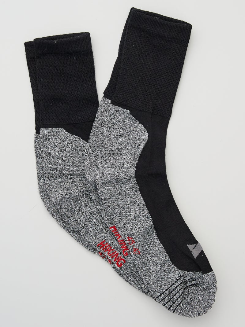 Lote de 2 pares de meias altas Preto - Kiabi