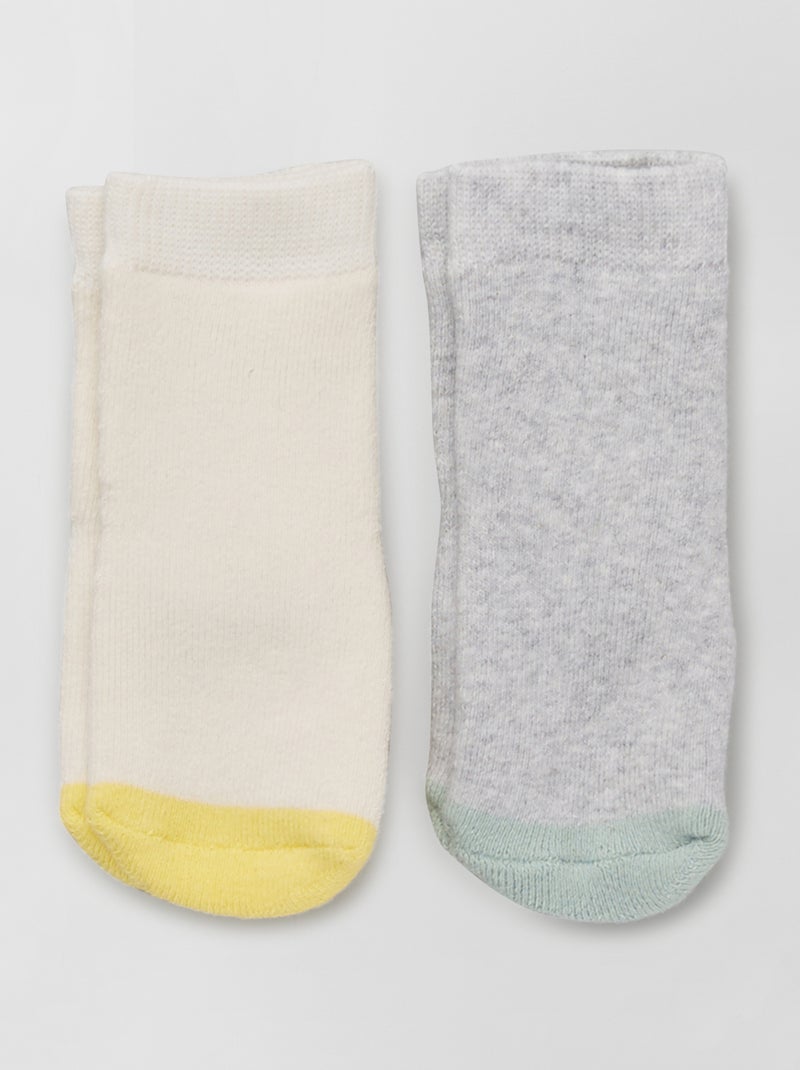 Lote de 2 pares de meias antiderrapantes CINZA - Kiabi