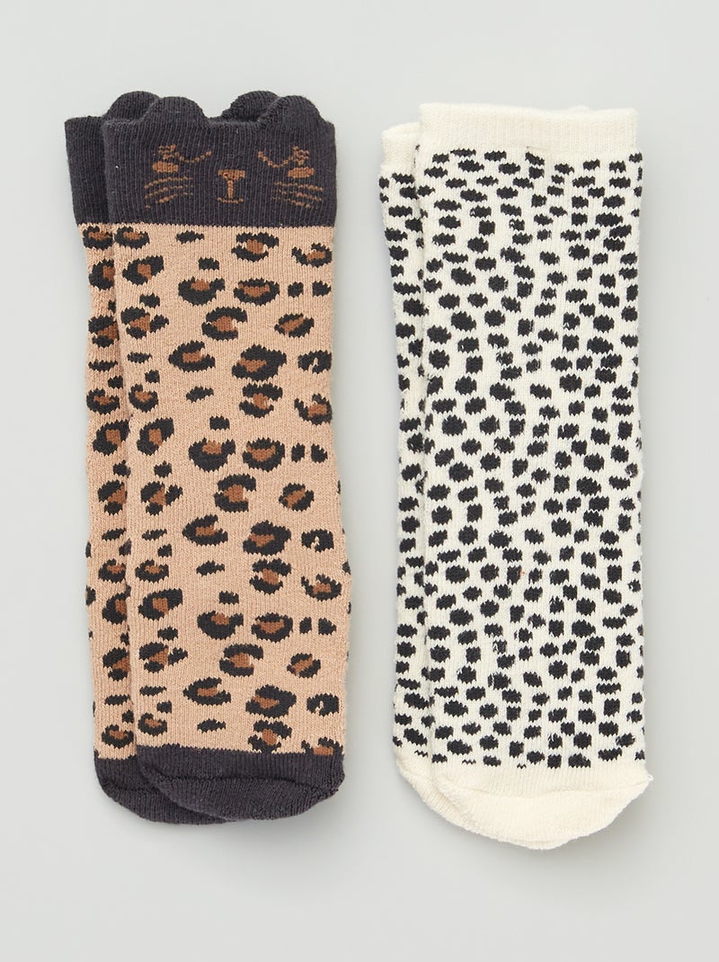 Lote de 2 pares de meias antiderrapantes PRETO - Kiabi