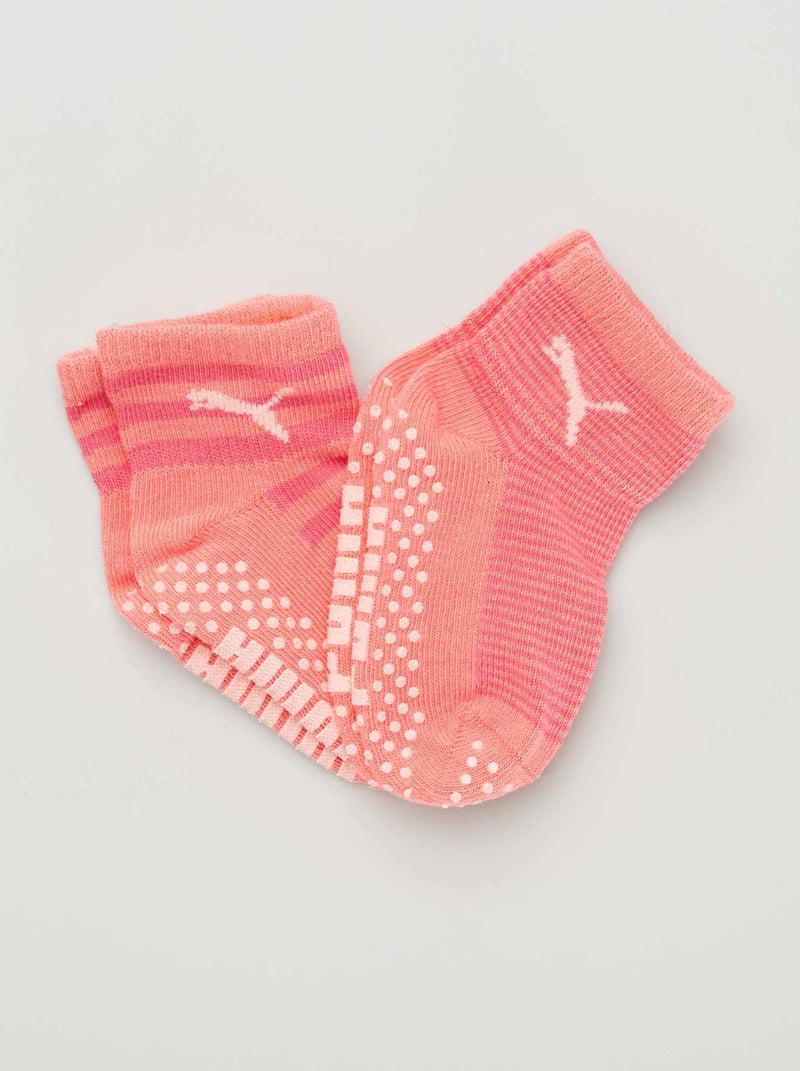 Lote de 2 pares de meias antiderrapantes 'Puma' ROSA - Kiabi