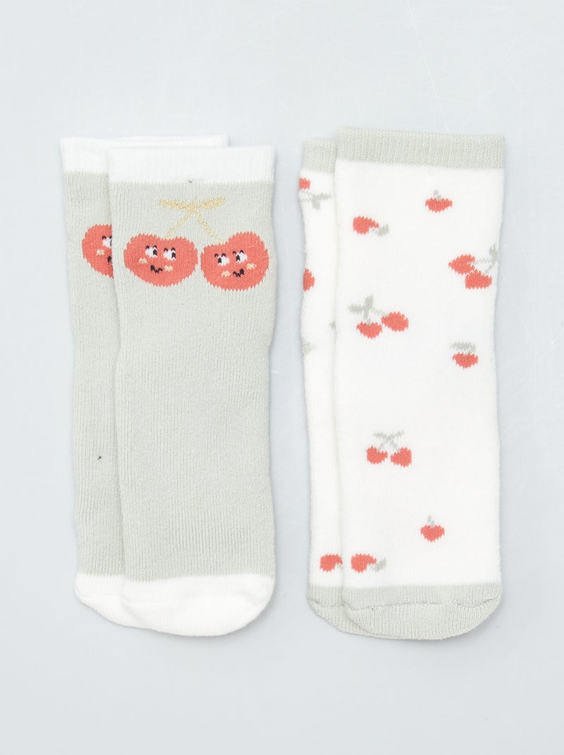 Lote de 2 pares de meias antiderrapantes ROSA - Kiabi