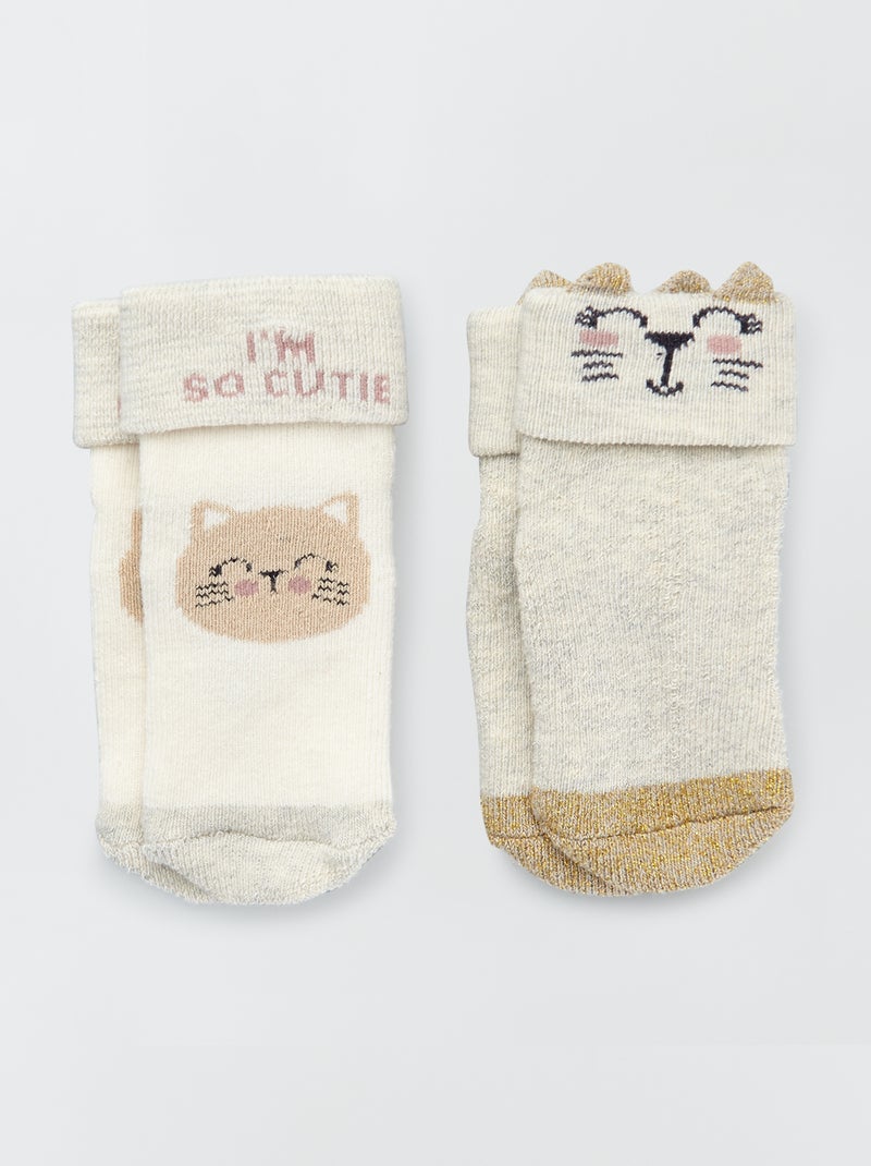 Lote de 2 pares de meias BEGE - Kiabi