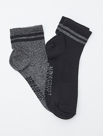 Lote de 2 pares de meias brilhantes