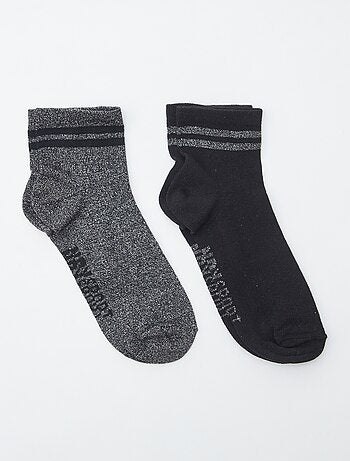 Lote de 2 pares de meias brilhantes