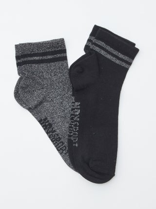 Lote de 2 pares de meias brilhantes
