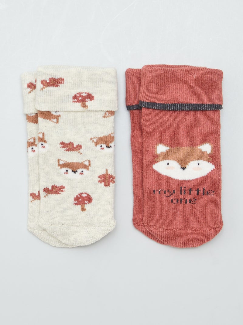 Lote de 2 pares de meias CASTANHO - Kiabi