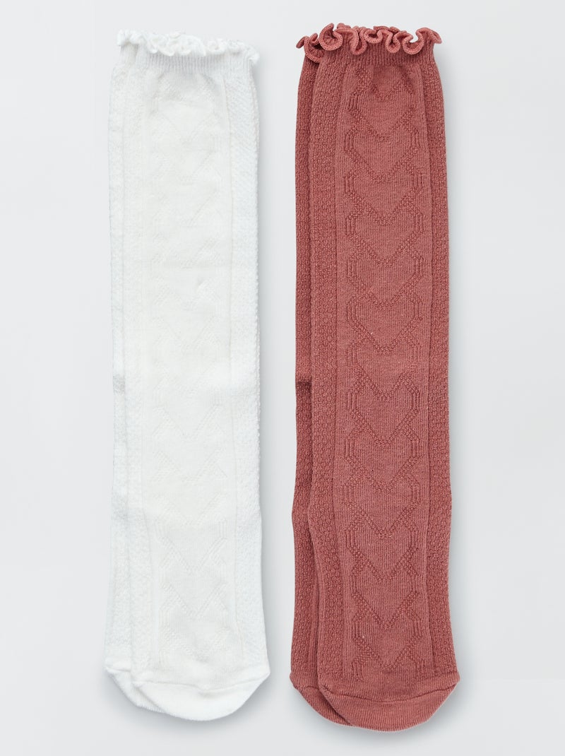 Lote de 2 pares de meias compridas ROXO - Kiabi