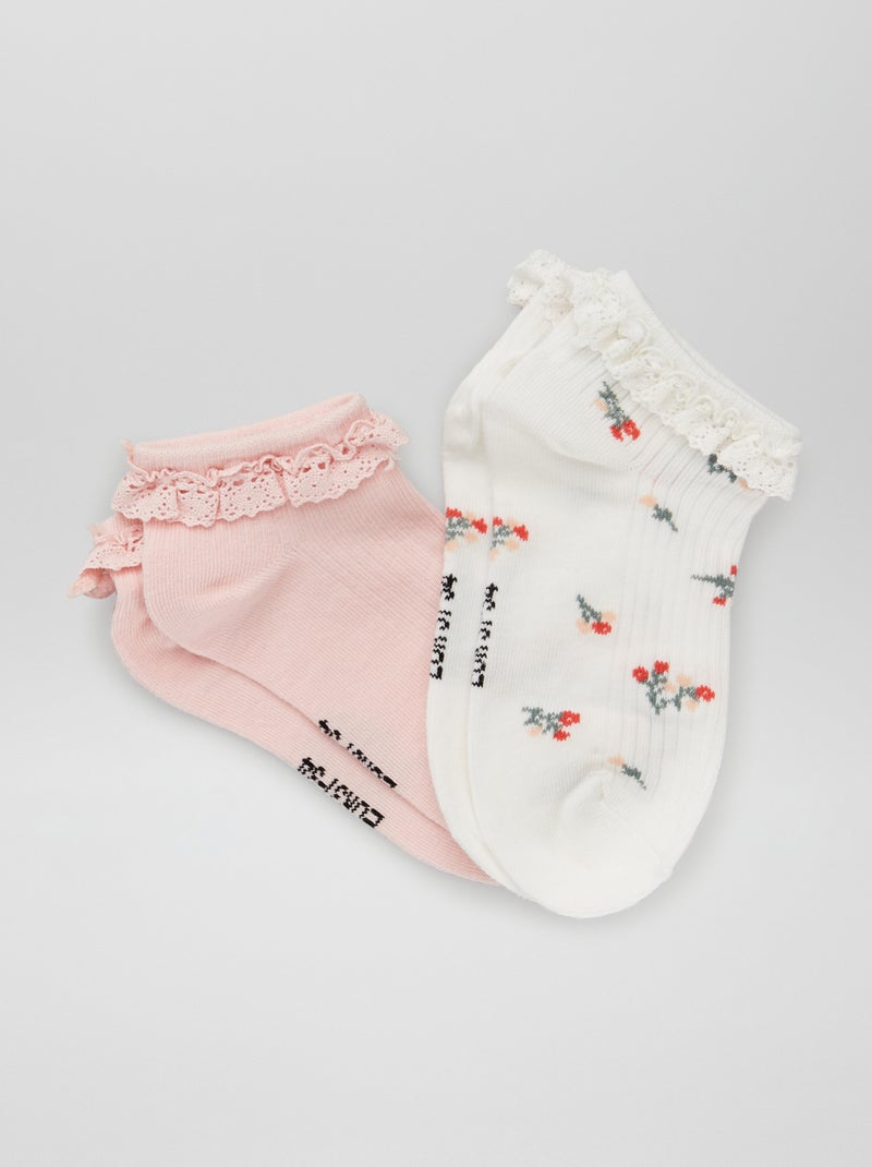 Lote de 2 pares de meias curtas BRANCO - Kiabi