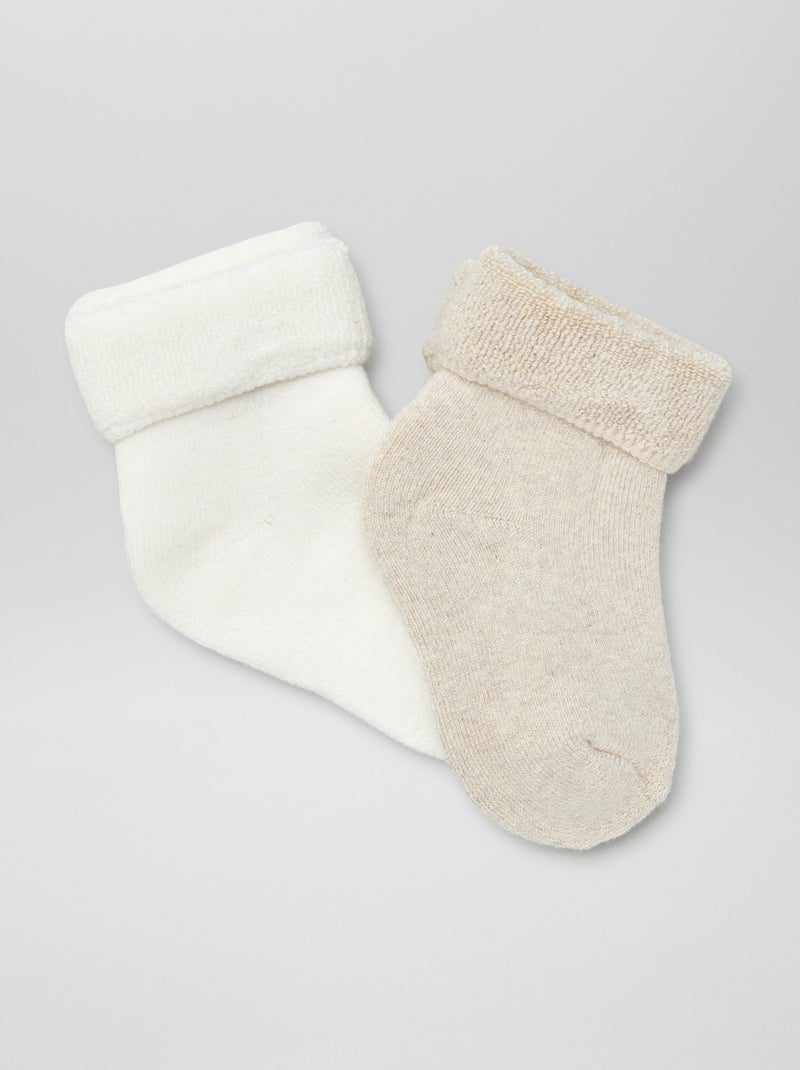 Lote de 2 pares de meias de nascimento BRANCO - Kiabi
