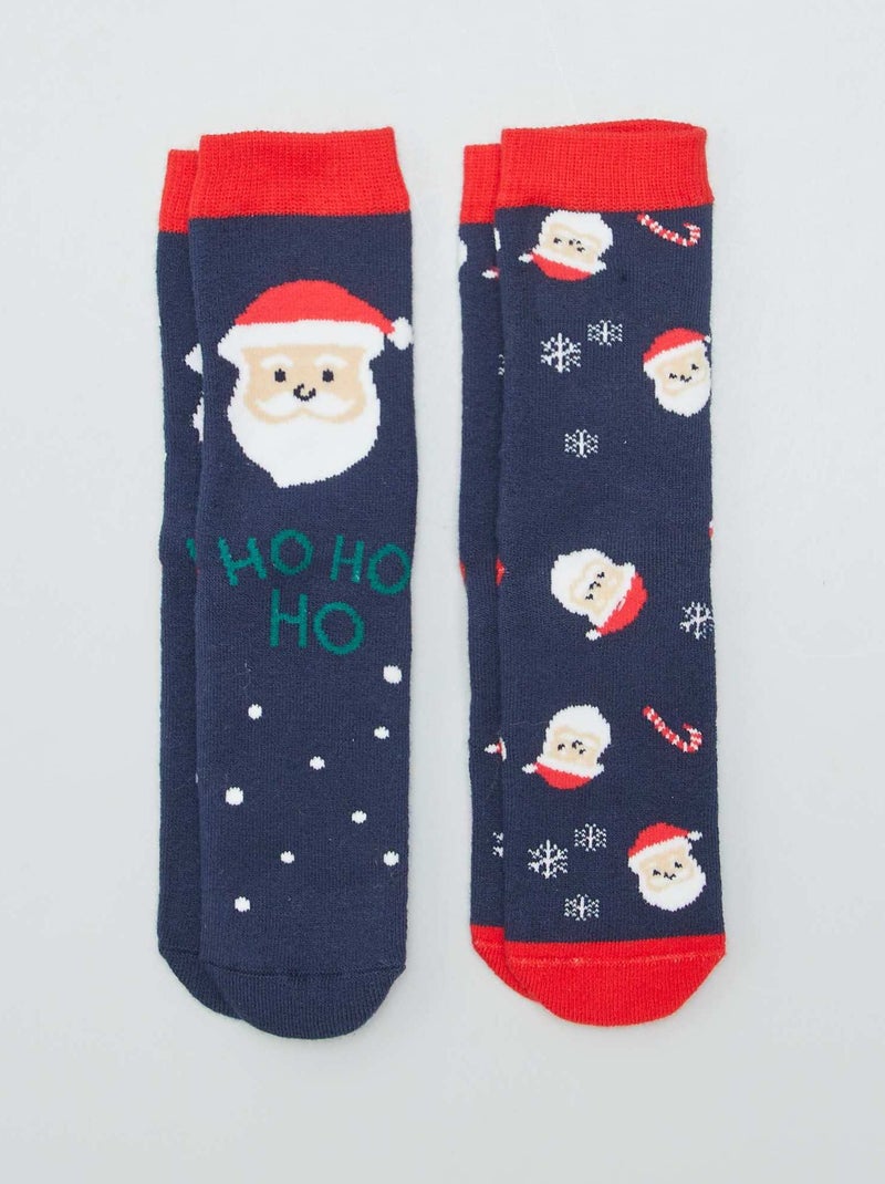 Lote de 2 pares de meias de Natal AZUL - Kiabi
