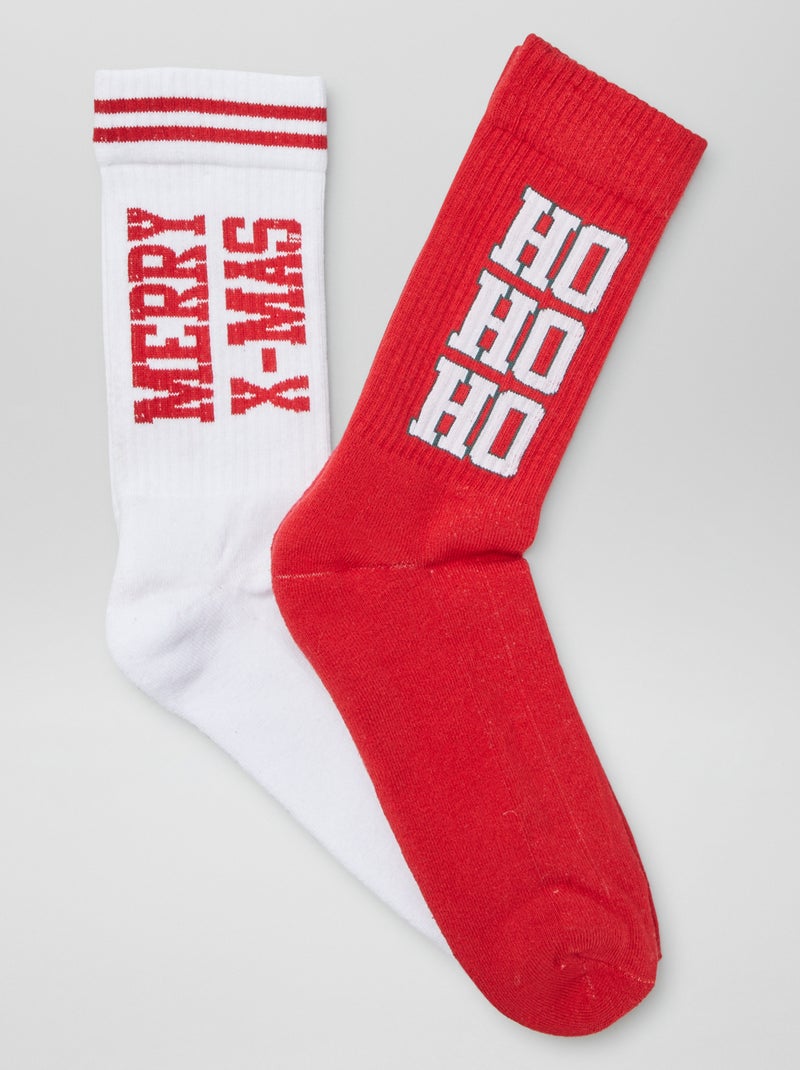 Lote de 2 pares de meias de Natal BRANCO - Kiabi