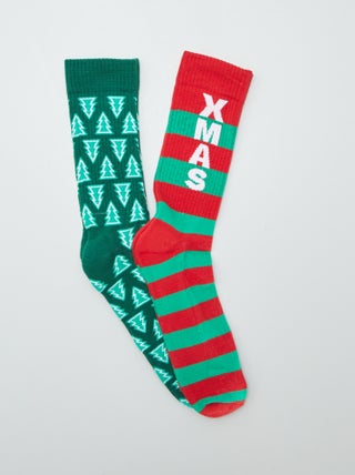 Lote de 2 pares de meias de Natal