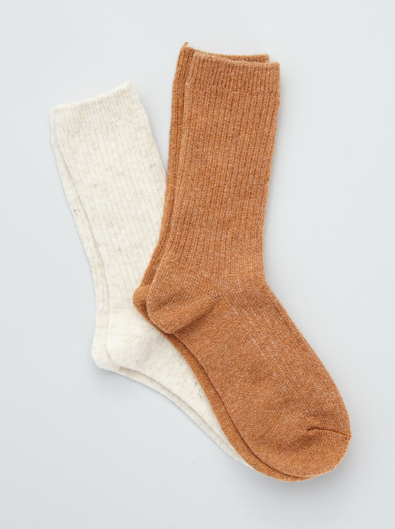 Lote de 2 pares de meias em lã Malva - Kiabi