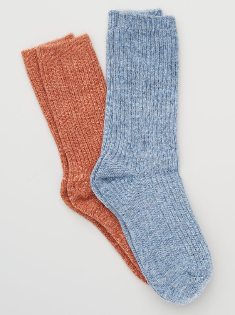 Lote de 2 pares de meias em lã ROSA - Kiabi