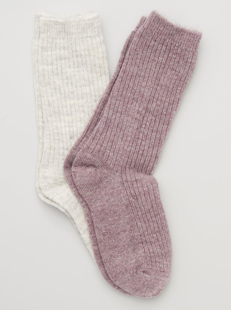 Lote de 2 pares de meias em lã VIOLETA - Kiabi