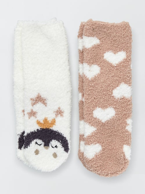 Lote de 2 pares de meias em malha peluche - Kiabi