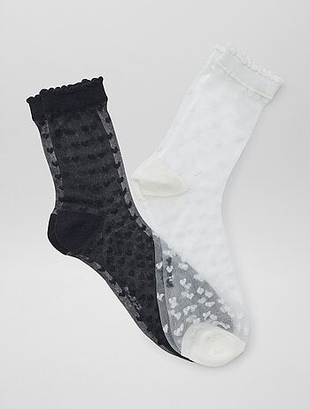 Lote de 2 pares de meias em voile