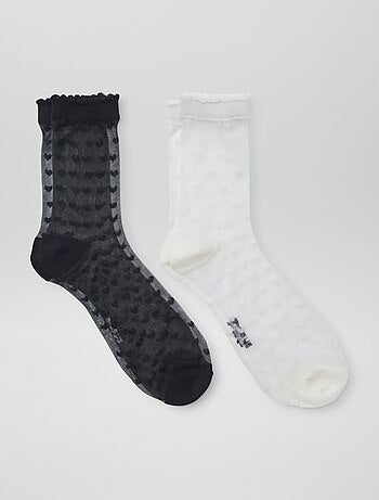 Lote de 2 pares de meias em voile