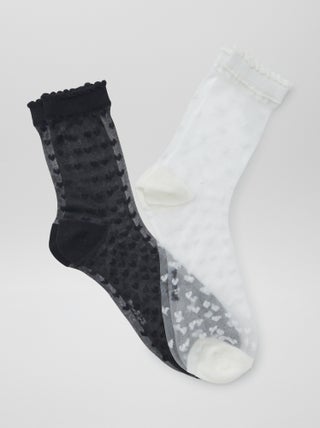 Lote de 2 pares de meias em voile