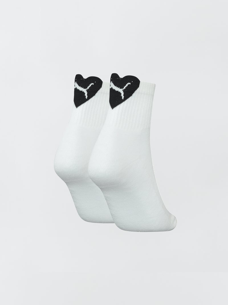 Lote de 2 pares de meias 'Puma' Branco/Preto - Kiabi