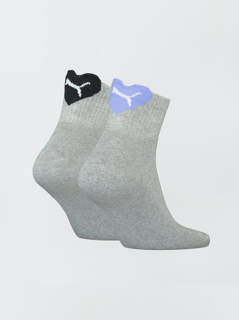 Lote de 2 pares de meias 'Puma' Cinza/Azul/Preto - Kiabi