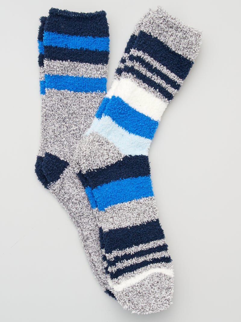 Lote de 2 pares de meias suaves Azul - Kiabi