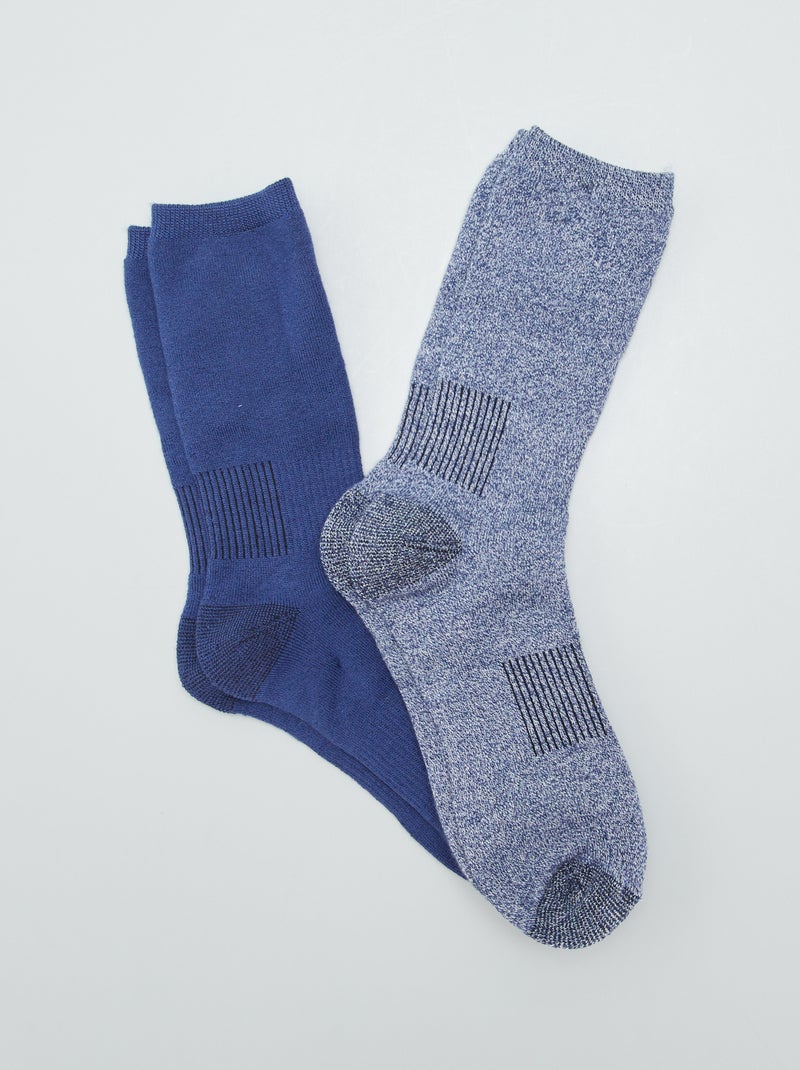 Lote de 2 pares de meias térmicas AZUL - Kiabi