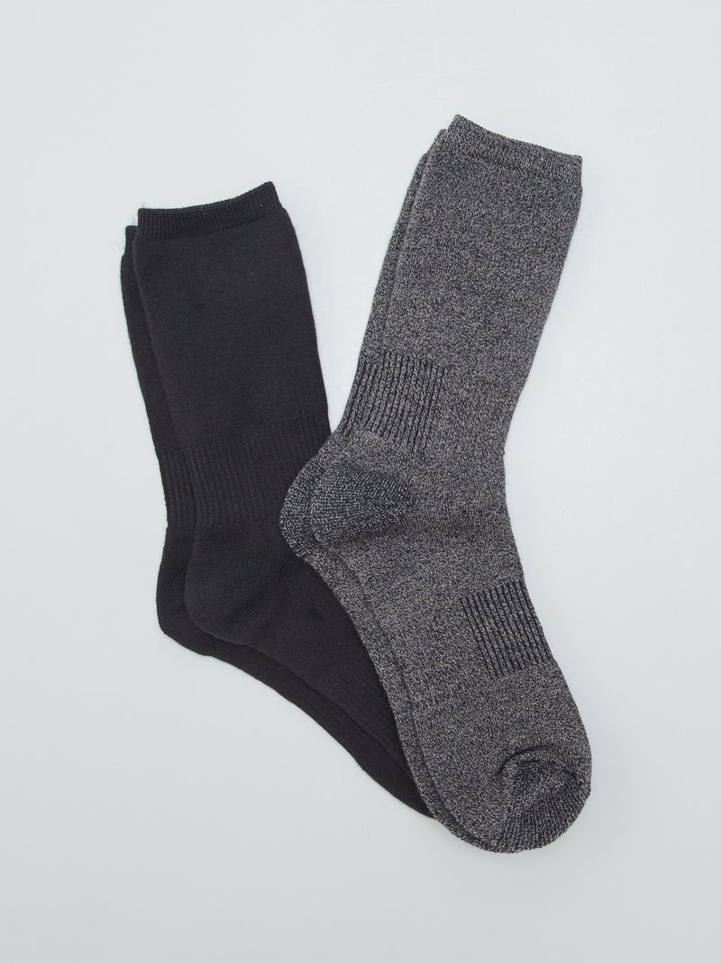 Lote de 2 pares de meias térmicas PRETO - Kiabi