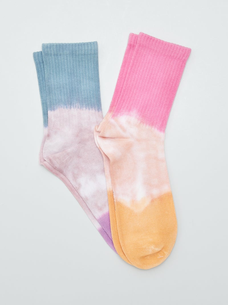 Lote de 2 pares de meias tie and dye VIOLETA - Kiabi