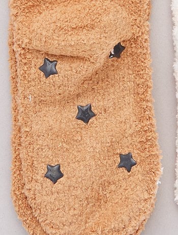 Lote de 2 pares meias antiderrapantes - Kiabi