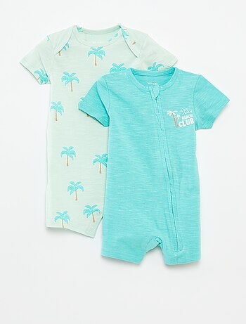 Lote de 2 pijamas babygros de manga curta
