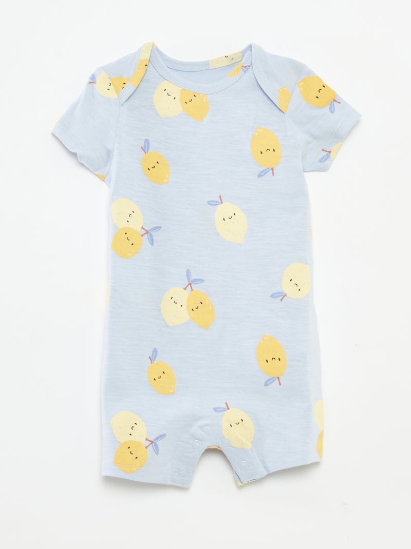 Lote de 2 pijamas babygros de manga curta AZUL - Kiabi