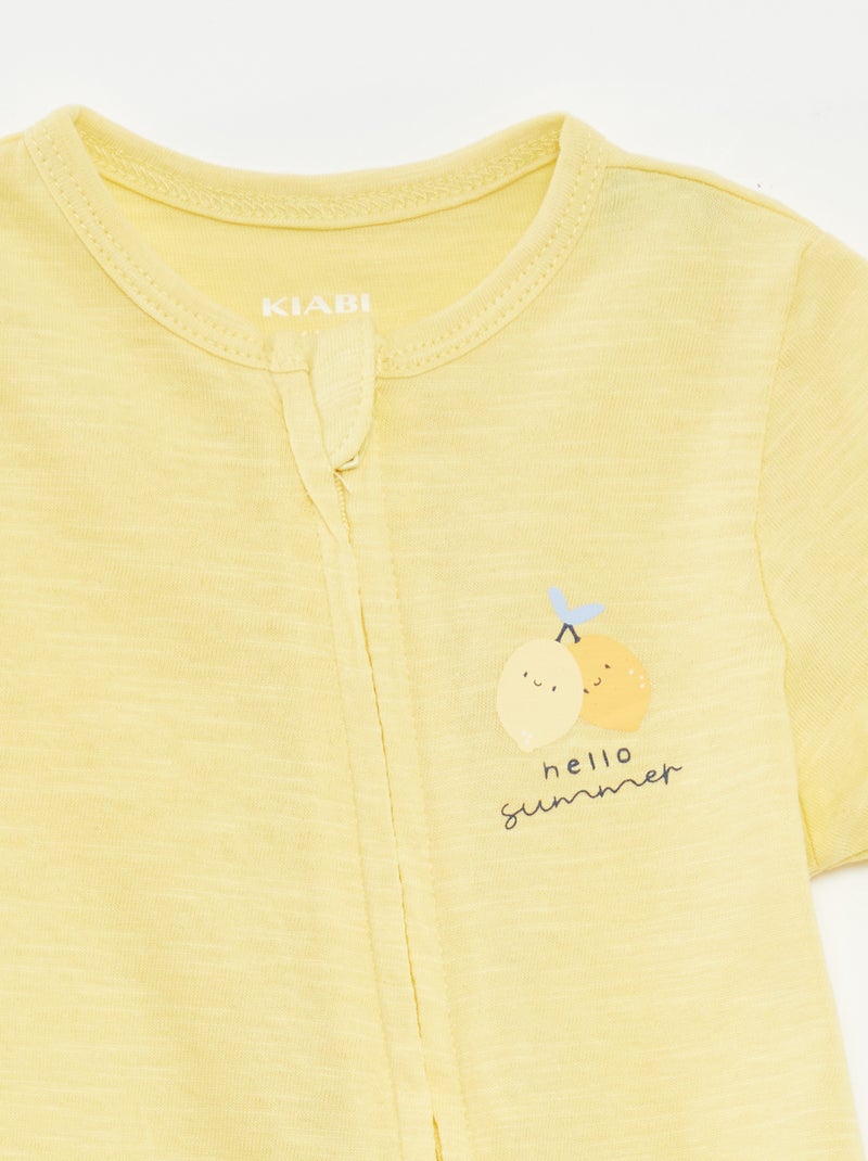 Lote de 2 pijamas babygros de manga curta AZUL - Kiabi