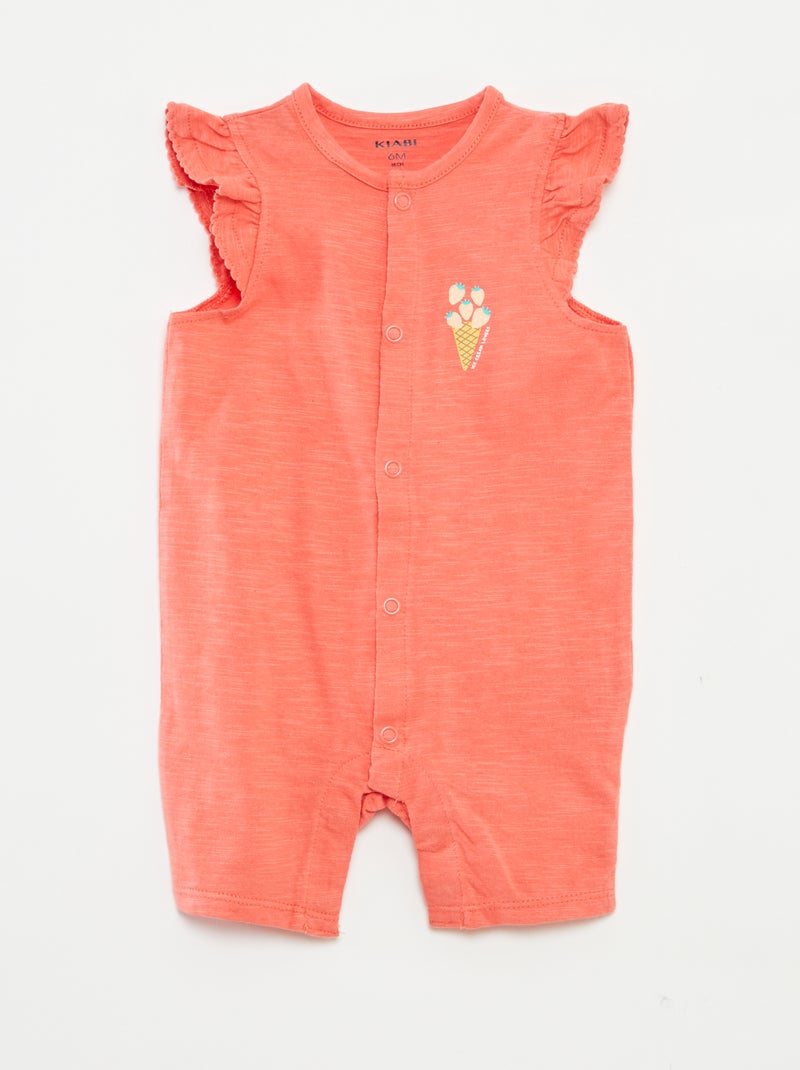 Lote de 2 pijamas babygros leves LARANJA - Kiabi