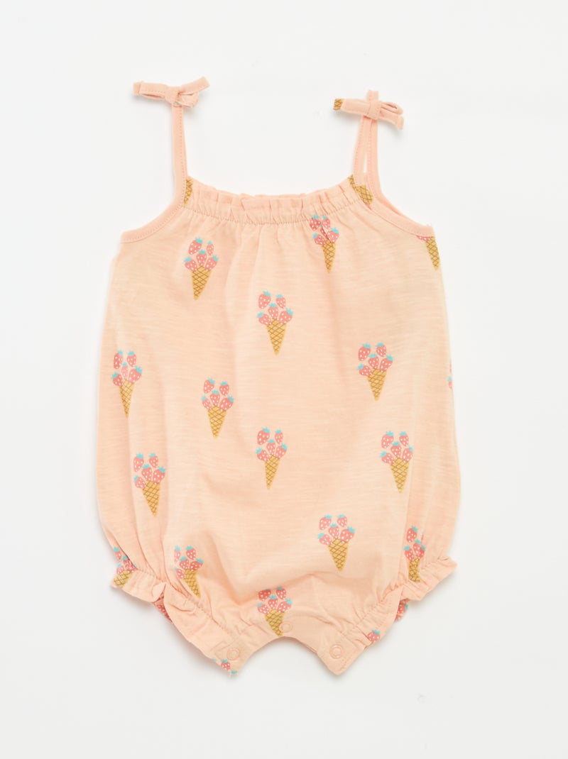 Lote de 2 pijamas babygros leves LARANJA - Kiabi