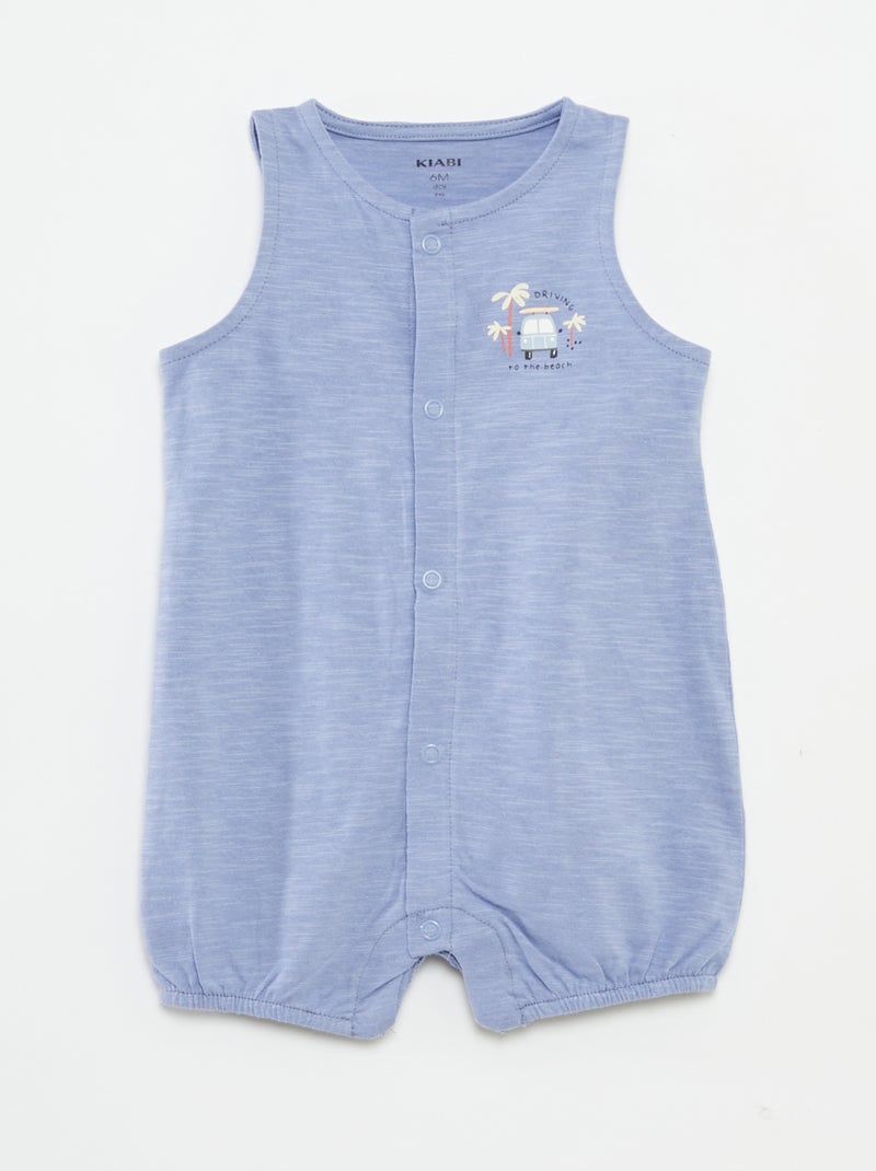 Lote de 2 pijamas babygros leves sem mangas AZUL - Kiabi