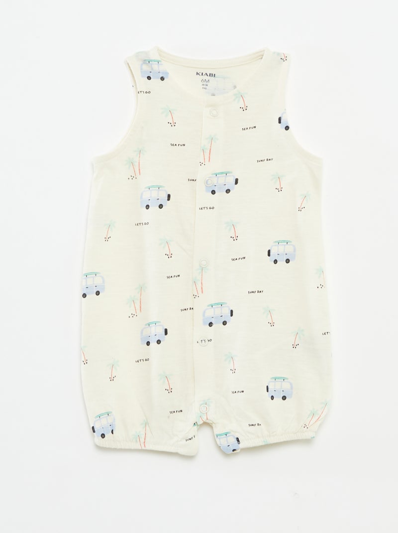 Lote de 2 pijamas babygros leves sem mangas AZUL - Kiabi