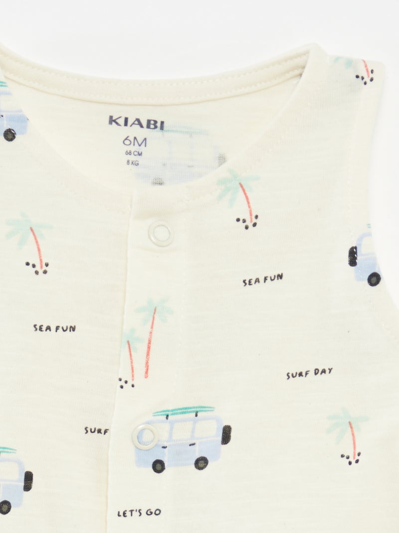 Lote de 2 pijamas babygros leves sem mangas AZUL - Kiabi