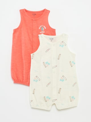 Lote de 2 pijamas babygros leves sem mangas